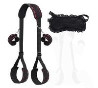 Juego de correas para ejercicios de yoga en negro y rojo (2 piezas), kit de estiramiento para manos y piernas, equipo de fitness para aficionados al yoga