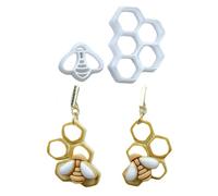 Juego de cortador de arcilla de bee, 3D Press Mold, Sculpting Jewelry Making Tool, Precise Detailing, Easy Release, (3 ), Earrings, Art Craft, Clay Designs for Women, Girls