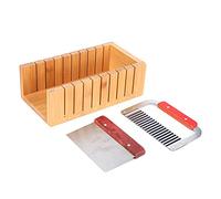 Juego de cortador de jabón, molde de madera para cortar pan para hacer jabón, cortar pan, kit de cortador de jabón DIY con 1 x cuchillo recto, 1 x cuchillo ondulado