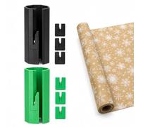 Juego de cortador de papel de regalo con papel de regalo para Navidad | 2Schneider - Rollo de papel con 6 hojas, fácil de usar, corte preciso, apto para rollos de papel, San Valentín, cumpleaños