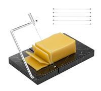 Juego de cortador de queso mejorado con 5 cables de repuesto y tablero de mármol resistente de 5 x 8 pulgadas, cortador de queso duradero para quesos de bloque, mantequilla y más, herramienta esencial