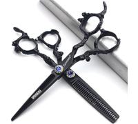 Juego de cortadora de pelo profesional de 6/7 / 8/9 pulgadas, cortadora de pelo afilada de acero inoxidable, tijeras especiales para peluqueros (6 pulgadas y 2 piezas-D)