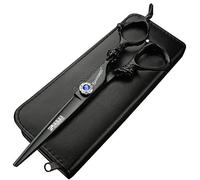 Juego de cortadora de pelo profesional de 6/7 / 8/9 pulgadas, cortadora de pelo afilada de acero inoxidable, tijeras especiales para peluqueros (Corte plano de 6 pulgadas-A)