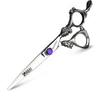 Juego de cortadora de pelo profesional de 6/7 / 8/9 pulgadas, cortadora de pelo afilada de acero inoxidable, tijeras especiales para peluqueros (Corte plano de 6 pulgadas-B)