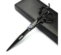 Juego de cortadora de pelo profesional de 6/7 / 8/9 pulgadas, cortadora de pelo afilada de acero inoxidable, tijeras especiales para peluqueros (Corte plano de 7 pulgadas)