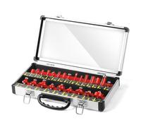Juego de cortadoras de fresado para carpintería, 24 Uds., máquina cortadora, chaflán, ranuradora, broca, accesorio de carpintería