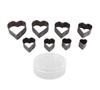 Juego de cortadores con forma de corazón, troqueles de acero aleado para cuero, 8 tamaños diferentes, herramienta de perforación hueca para manualidades de cuero y joyería.