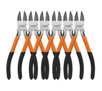 Juego de cortadores de alambre, 6 unidades, 160 mm, de precisión, cortador lateral con resorte, cortador de bridas, ideal para fabricación de joyas y manualidades, con mango naranja y negro