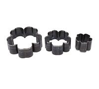 Juego de cortadores de flores de 3 piezas, troquel de perforación de cuero, herramienta de perforación hueca de acero de aleación con molde de corte en forma de flor de 1,2