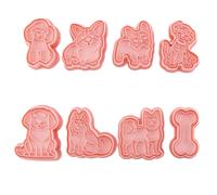 Juego de cortadores de galletas con forma de perro, disfruta de la diversión del bricolaje. 8 cortadores de galletas aptos para alimentos, fá