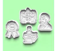 Juego de cortadores de galletas de Hungría - mapa, bandera, monumentos y formas tradicionales para dulces de fiesta de viaje, horneado divertido, vacaciones y decoración de fondant