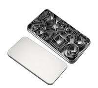 Juego de cortadores de galletas de metal, molde para galletas, paquete varietal, formas de flores, sándwich, corazón, estrella, , estrella, juego geométrico para cortadores de galletas