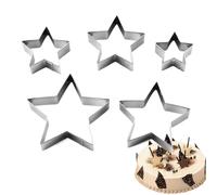 Juego de cortadores de galletas en forma de estrella, 10 piezas, moldes de acero inoxidable, 5 piezas de metal con forma de estrella, cortador de sándwich, molde de galletas para hornear en vacaciones