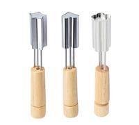 Juego de cortadores de galletas - Madera + Acero Inoxidable 16 x 2,3 cm | Sello de galletas con formas de estrella, corazón y flores, DIY para hornear sándwiches, mini pasteles, cortadores para niños