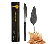 Juego de cortadores de pasteles de acero inoxidable, Juego de corte de pasteles de boda, Cortador de tartas de boda decorativo y espátula para tartas, de corte de pastel duradero con mango ergon