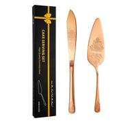 Juego de cortadores de pasteles de acero inoxidable, Juego de corte de pasteles de boda - Servidor de pastel rebanador de de lujo - Cortador de tartas de boda con espátula para tartas con man