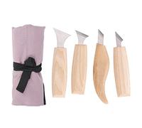 Juego de cortadores de trinchar de acero inoxidable, herramientas profesionales para trabajar la madera, cuchillo de trinchar con mango de madera ergonómico para cuenco de cuchara