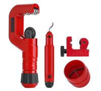 Juego de cortadores de tubos de aleación de acero de 6 a 50 mm de diámetro, incluye desbarbador MiniCutter para tubos de metal, 2 desbarbadores, juego de herramientas multifuncionales de corte de