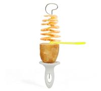 Juego de cortadores en espiral de patatas, máquina manual de torre de patatas con 4 pinchos de acero inoxidable y mango, cortador de verduras en espiral para patatas