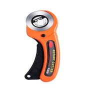 Juego de cortadores rotativos de 45mm, herramienta de corte artesanal de cuero con mango ergonómico for manualidades de retazos de tela DIY(Orange and 5PCS)