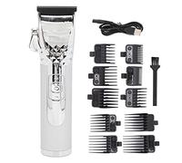 Juego de Cortapelos El¨¦ctrico de 2 Colores, Kit de Herramientas de Corte de Pelo con Carga USB para Peluquer¨ªa, Barber¨ªa Y Hogar con 10 Peines Gu¨ªa Y Cepillo(Plata)
