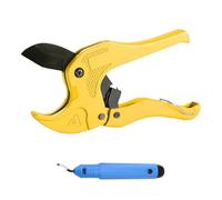 Juego de cortatubos de 0 a 42 mm, robusto y fácil de usar, cortador de tubos, versátil, cortatubos de plástico, para acero inoxidable, plástico, tubo de cobre, aluminio (amarillo)