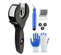 Juego de cortatubos de trinquete, cortador de tubos de acero inoxidable, cortador de tubos de PVC con 1 par de guantes, 3 cuchillas, 10 accesorios de corte para tubos de acero inoxidable y cobre de 8