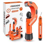 Juego de cortatubos Gakago 3-50mm con desbarbador - Cortatubos versátil para todos los metales comunes como acero inoxidable, cobre, aluminio, acero o plástico (p.ej. PVC & PE)