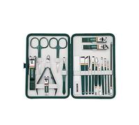 Juego de cortaúñas, 15/19 piezas de acero inoxidable, kit de cuidado personal, accesorios de manicura para hombre, herramientas de pedicura con lujoso estuche de viaje (L)