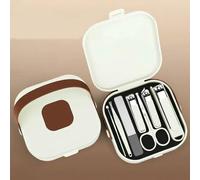 Juego de cortaúñas antisalpicaduras con y herramienta protección for manicura, 7 juegos(Y37 White 7pieces)