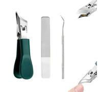 Juego de cortaúñas con borde biselado de 25° a prueba de salpicaduras, apertura de mandíbula ancha, cortaúñas inclinadas antisalpicaduras para uñas gruesas, kit ergonómico de 3 piezas de cortador de