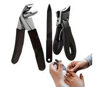 Juego de cortaúñas, cortaúñas para personas mayores, juego de manicura con boca ancha, 3 juegos de recorte de alto rendimiento para uñas, cortaúñas puntiagudas para hombres y mujeres