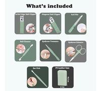 Juego De Cortaúñas De 1 Pieza Y 4 Tiras Para Frotar, Cuchillo De Manicura Portátil De Acero Inoxidable, Productos Para El Cuidado De Las Uñas, Mini Cortaúñas De Doble Cara.