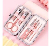 Juego de cortaúñas de 12 piezas, cortaúñas de acero inoxidable, kit de cortaúñas portátil, herramientas para decoración de uñas, A, 001 7 piezas