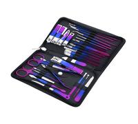 Juego de cortaúñas de 30 piezas con degradado de color para manicura y pedicura. Incluye alicates para cutículas y cortador. Portátil. Juego de 30 piezas.