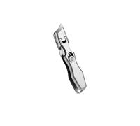 Juego de cortaúñas de acero inoxidable, cortador de uñas ergonómico biselado para los pies, cortaúñas grueso biselado grande (plateado B)