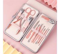 Juego de cortaúñas de acero inoxidable de 4 a 26 piezas, tijeras, pinzas, selección de orejas, multifunción, juego de herramientas para el cuidado de los pies y las manos, 12 piezas, A