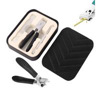 Juego de cortaúñas de mandíbula ancha de 3 piezas, cortaúñas antisalpicaduras con estuche, kit de manicura y pedicura que incluye herramienta de limpieza y lima para hombres mujeres, color negro.