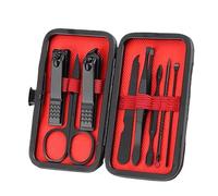 Juego de cortaúñas for hombre, caja con agujas for el acné, ranura for uñas, cuchillo pedicura especial, herramientas for uso doméstico, juego cuidado personal(Red,8PCS)