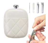 Juego De Cortaúñas - Herramienta De Aseo 4 En 1 De Acero Inoxidable,Tijeras De Uñas Curvas Con Estuche - Para Mujeres, Hombres, Papá, Personas Mayores, Lugar De Trabajo, Viajes, Salón De Belleza, Mani