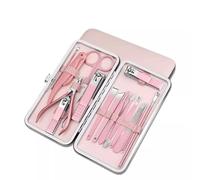 Juego de cortaúñas Juego de cortaúñas for hombres y mujeres, recortador cejas doméstico, antisalpicaduras, cuchillo for pedicura, portátil for pies Kit de uñas(Pink)