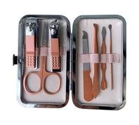 Juego de cortaúñas, kit de manicura y - Kit de uñas de viaje portátil de acero inoxidable de 7 piezas - Kit de limpieza de uñas, kit de manicura ligero para mujeres, hombres, adultos, Navidad, cumplea