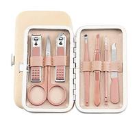 Juego de Cortaúñas Manicura 7 unids Clippers de uñas Conjunto Viaje portátil Acero inoxidable Pedicura negro Pedicura Tweeer Set de manicura Juego de herramientas de uñas para el Cuidado Personal y la