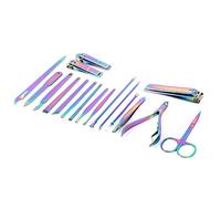 Juego de Cortaúñas Manicura 8/18 PCS Multifunción de acero inoxidable herramienta de corte de uñas Clippers de uñas Conjunto de tijeras de belleza Manicure Pedicure Nail Clippers Kit para el Cuidado P