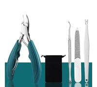 Juego de cortaúñas para dedos de los pies, para quitar uñas, pinzas encarnadas, tijeras para cutículas, herramienta para cortar uñas, manicura y pedicura, verde oscuro