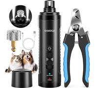 Juego de cortaúñas para perros, cortaúñas y cortaúñas con 2 luces LED. Molinillo de uñas eléctrico súper silencioso para mascotas, recargable, para perros y gatos pequeños, medianos y grandes, 2