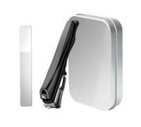Juego de cortaúñas, pinzas para uñas, rotación de 360°, manicur de gran mandíbula de acero inoxidable, con estuche y lima de uñas para uñas gruesas