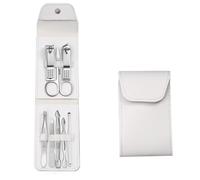 Juego de cortaúñas plateado, limas, cuchara para oreja, alicates de águila, tijeras para cejas, Kit de herramientas de corte de manicura, 8 piezas, plateado