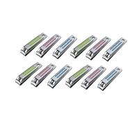 Juego de cortaúñas RIMEI, 12 piezas, juego de cortaúñas profesional de acero al carbono para uñas encarnadas gruesas con orificio para llavero