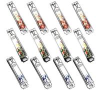 Juego de cortaúñas RIMEI, cortaúñas para pies y cortaúñas, juego de cortaúñas de 12 piezas con patrón de paisaje y lima